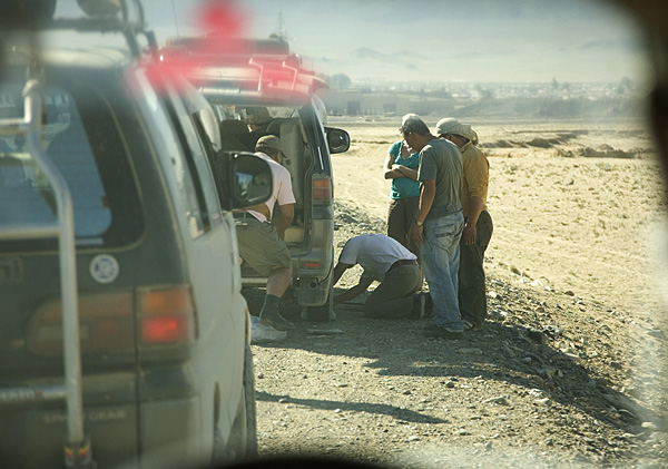 FlatTire100FtOntoPavedRd